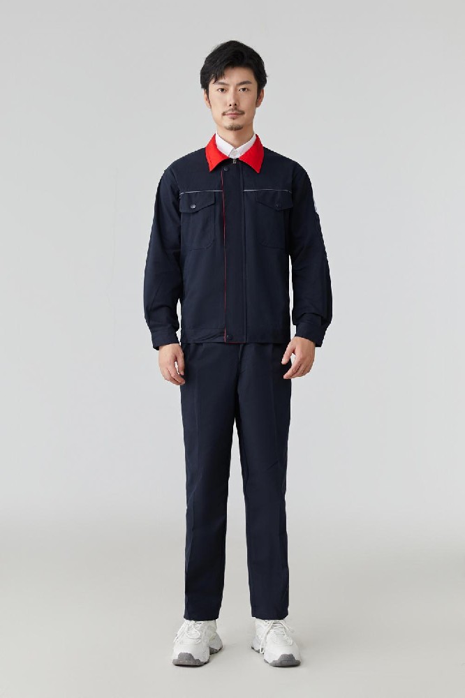 长袖纯棉秋冬夹克衫工作服劳保服