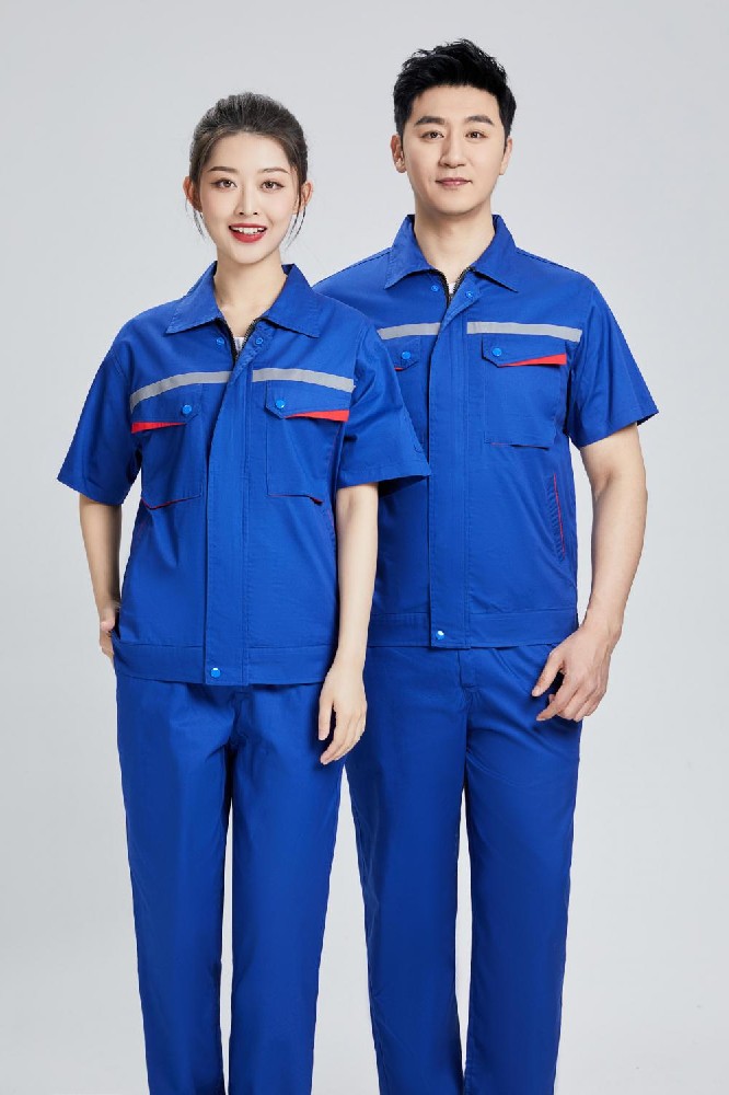 全棉夏季短袖夹克衫工作服厂服工装职业装