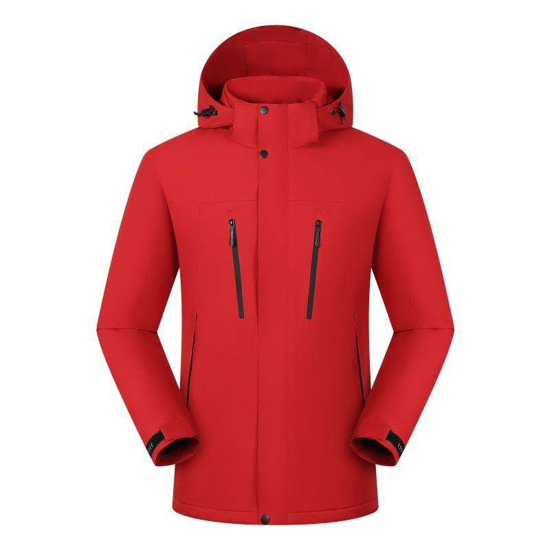 压胶双拉链一体厚夹克冲锋衣