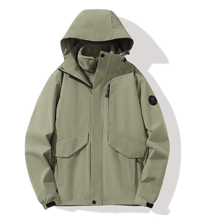 三合一斜插袋户外两件套冲锋衣