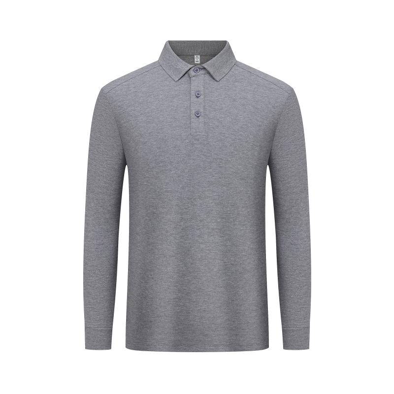 260克长绒棉纯色长袖POLO衫
