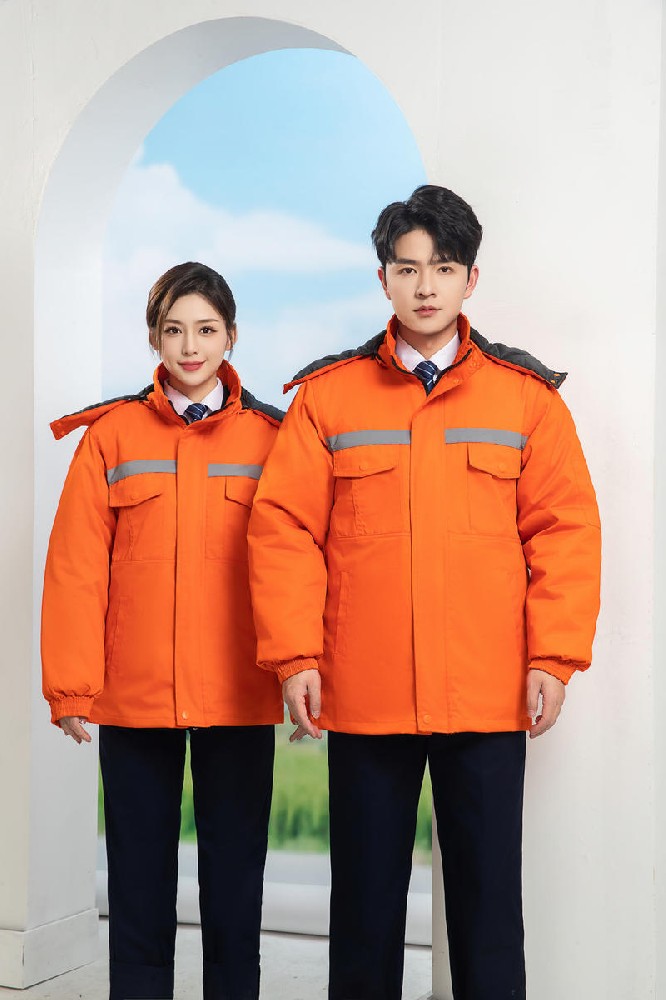 冬天五色中铁反光条中长款棉衣棉袄棉服